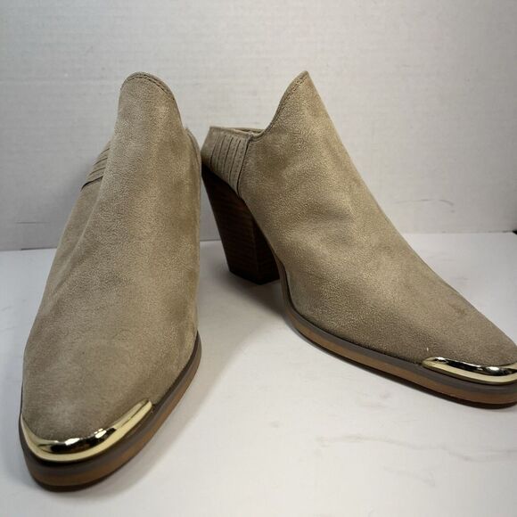 Comfort EST. 1946 Booties Slip On Mules Tan Beige Pointed Toe Cato Size 8 M - Picture 1 of 13